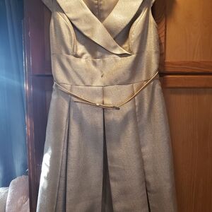 Tahari Metallic Dress with Shimmering Details